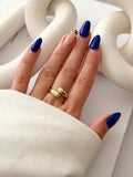 CW1RING0028-gold-open-bypass-organic-teardrop-ring-catwalkjewellery wholesale jewelry RINGS Catwalk Jewellery Europe