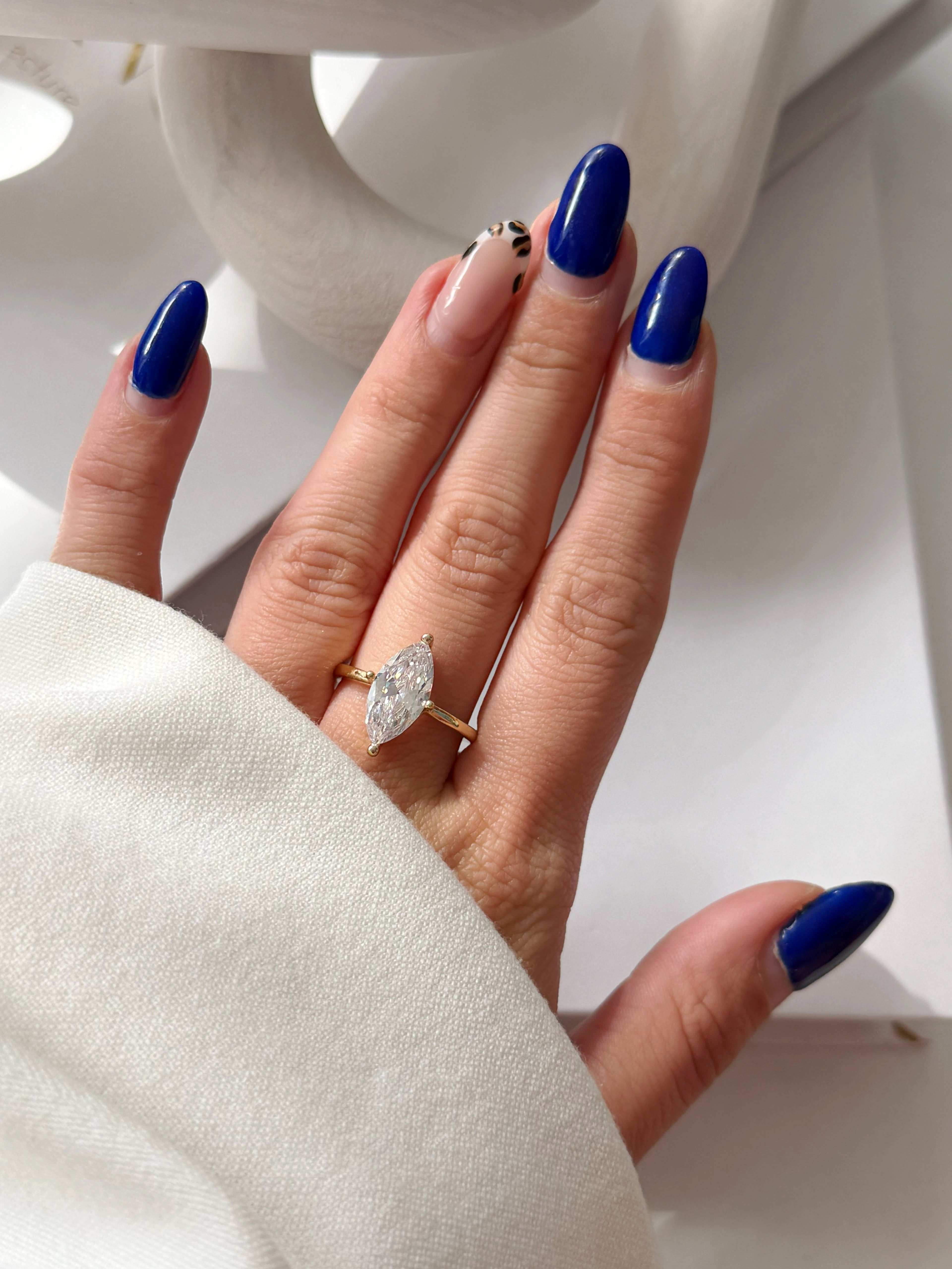 CW1RING0014-gold-solitaire-marquise-cut-cz-engagement-ring-catwalkjewellery wholesale jewelry RINGS Catwalk Jewellery Europe