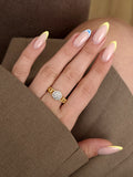 CW1RING0020-gold-curb-chain-round-cz-cluster-ring-catwalkjewellery wholesale jewelry RINGS Catwalk Jewellery Europe
