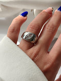 CW1RING008-silver-chunky-flush-set-marquise-cz-signet-ring-catwalkjewellery wholesale jewelry RINGS Catwalk Jewellery Europe