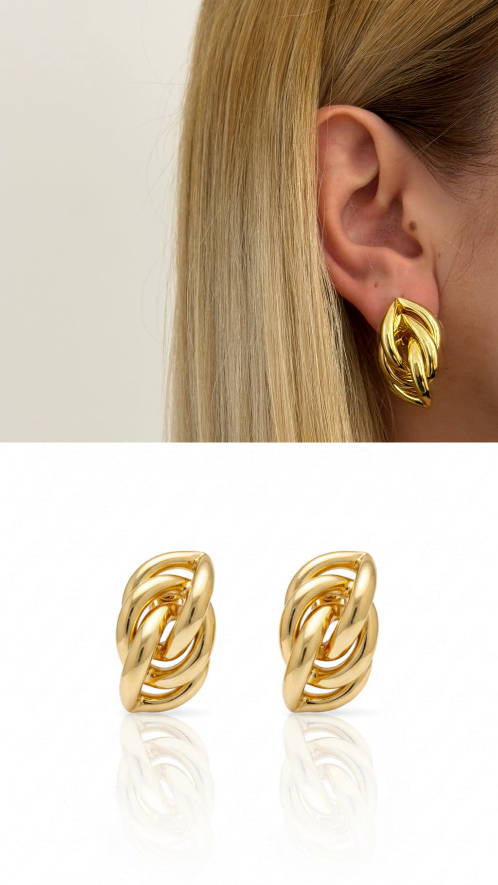 CW1VPEARNG0020_2-gold-intertwined-layered-knot-stud-earrings-catwalkjewellery wholesale jewelry VIP 14K EARRINGS  Catwalk Jewellery Europe