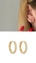 CW1VPEARNG006-gold-cz-pave-huggie-hoop-earrings-catwalkjewellery wholesale jewelry VIP 14K EARRINGS  Catwalk Jewellery Europe