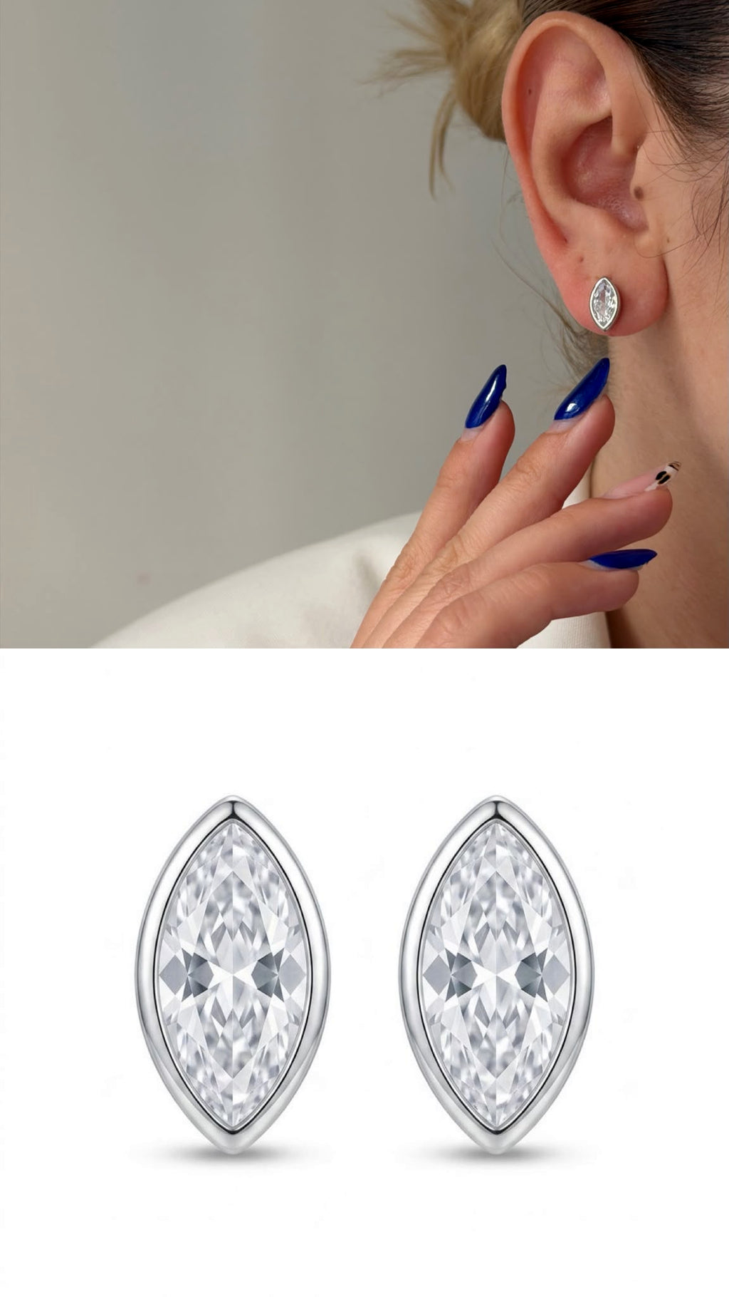 CW1VPEARNG007-silver-marquise-cut-cz-stud-earrings-catwalkjewellery wholesale jewelry VIP 14K EARRINGS  Catwalk Jewellery Europe