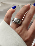 CW1RING0031-silver-chunky-flush-set-marquise-cz-signet-ring-catwalkjewellery wholesale jewelry RINGS Catwalk Jewellery Europe