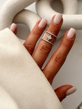 CW1RING0049-silver-cz-pave-north-star-double-band-ring-catwalkjewellery wholesale jewelry RINGS Catwalk Jewellery Europe