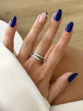 CW1RING0066-silver-baguette-cz-pave-wrap-nail-ring-catwalkjewellery wholesale jewelry RINGS Catwalk Jewellery Europe