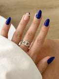 CW1RING0068-silver-cz-pave-interlocking-d-link-ring-catwalkjewellery wholesale jewelry RINGS Catwalk Jewellery Europe
