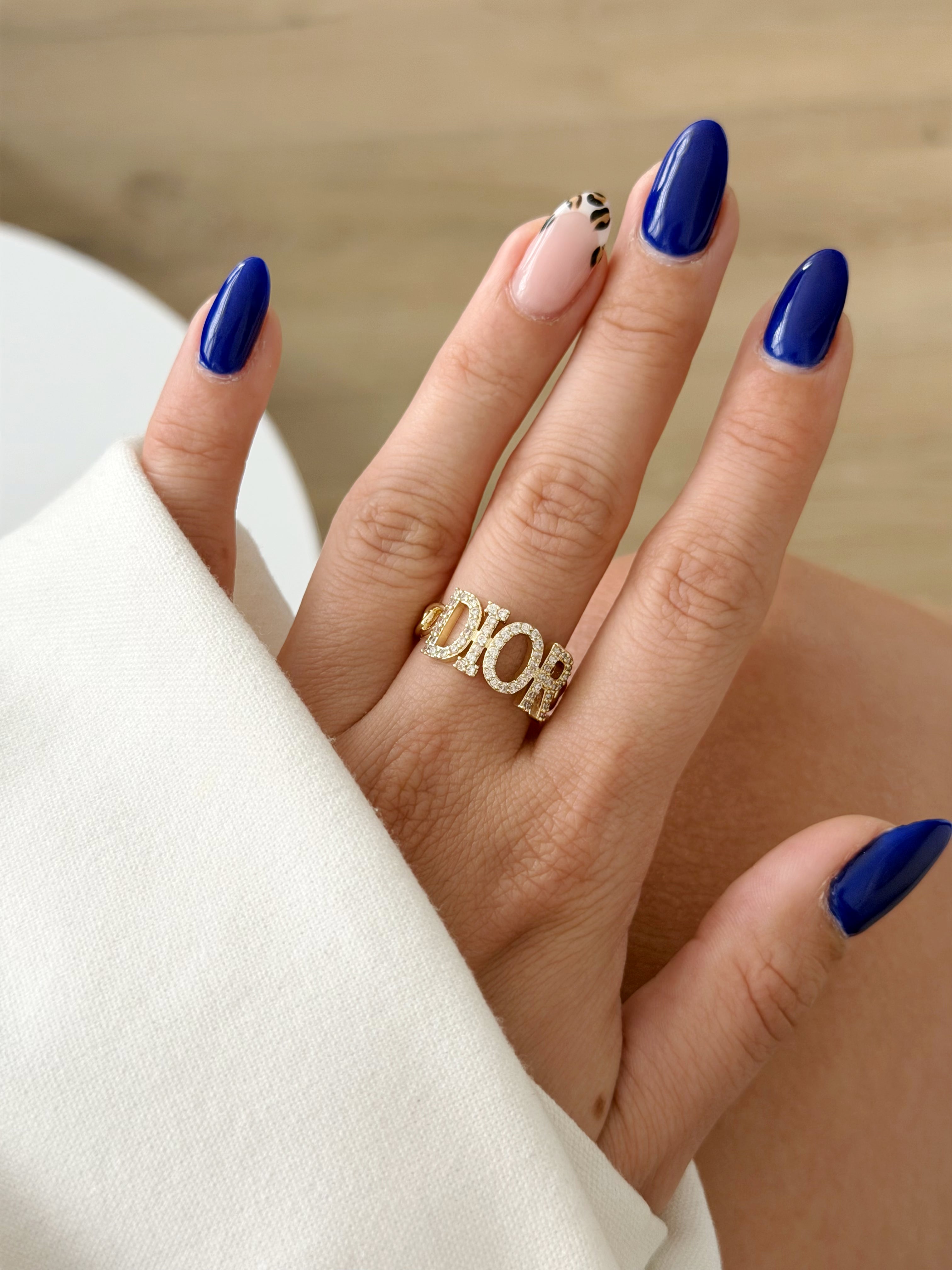 CW1RING0074-gold-cz-pave-dior-letter-statement-ring-catwalkjewellery wholesale jewelry RINGS Catwalk Jewellery Europe