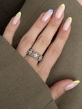 CW1RING0089-silver-cz-pave-clover-motif-cutout-band-ring-catwalkjewellery wholesale jewelry RINGS Catwalk Jewellery Europe