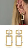 CW1VPEARNG00108-gold-cz-pave-open-rectangle-link-drop-earrings-catwalkjewellery wholesale jewelry VIP 14K EARRINGS  Catwalk Jewellery Europe