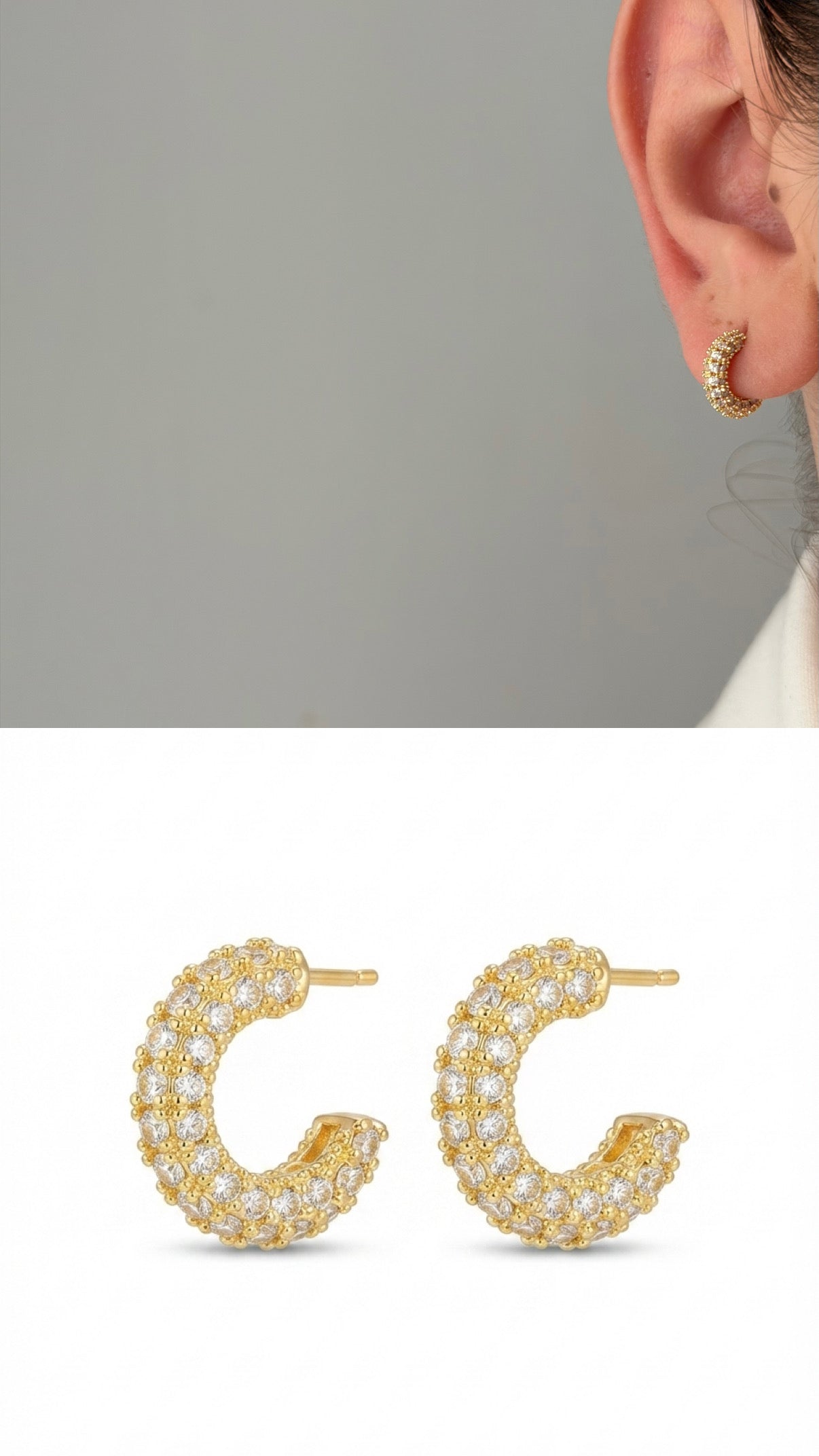 CW1VPEARNG0033-silver-cz-pave-oval-link-stud-earrings-catwalkjewellery wholesale jewelry VIP 14K EARRINGS  Catwalk Jewellery Europe