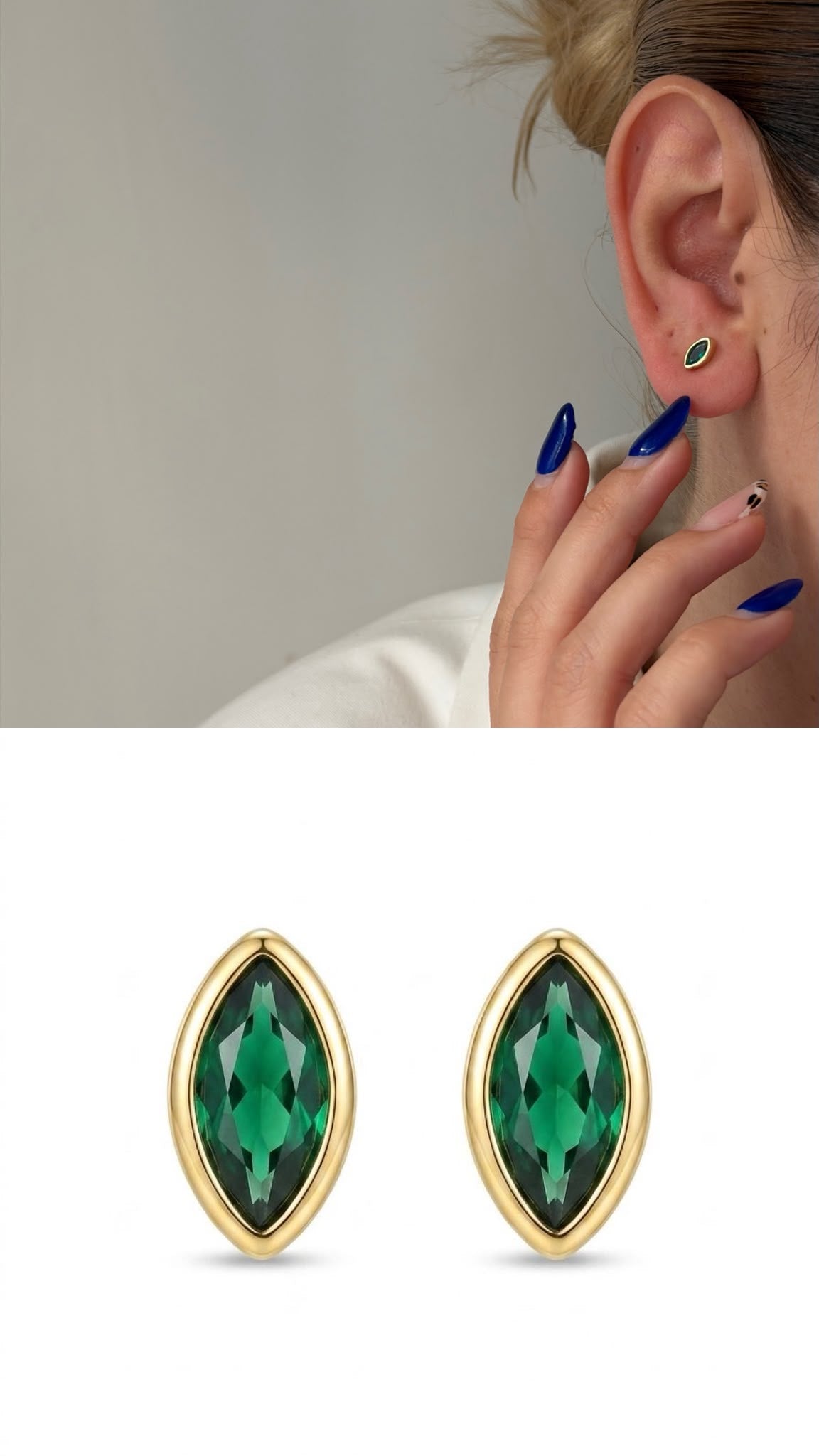 CW1VPEARNG0057-gold-pear-cut-cz-solitaire-huggie-earrings-catwalkjewellery wholesale jewelry VIP 14K EARRINGS  Catwalk Jewellery Europe