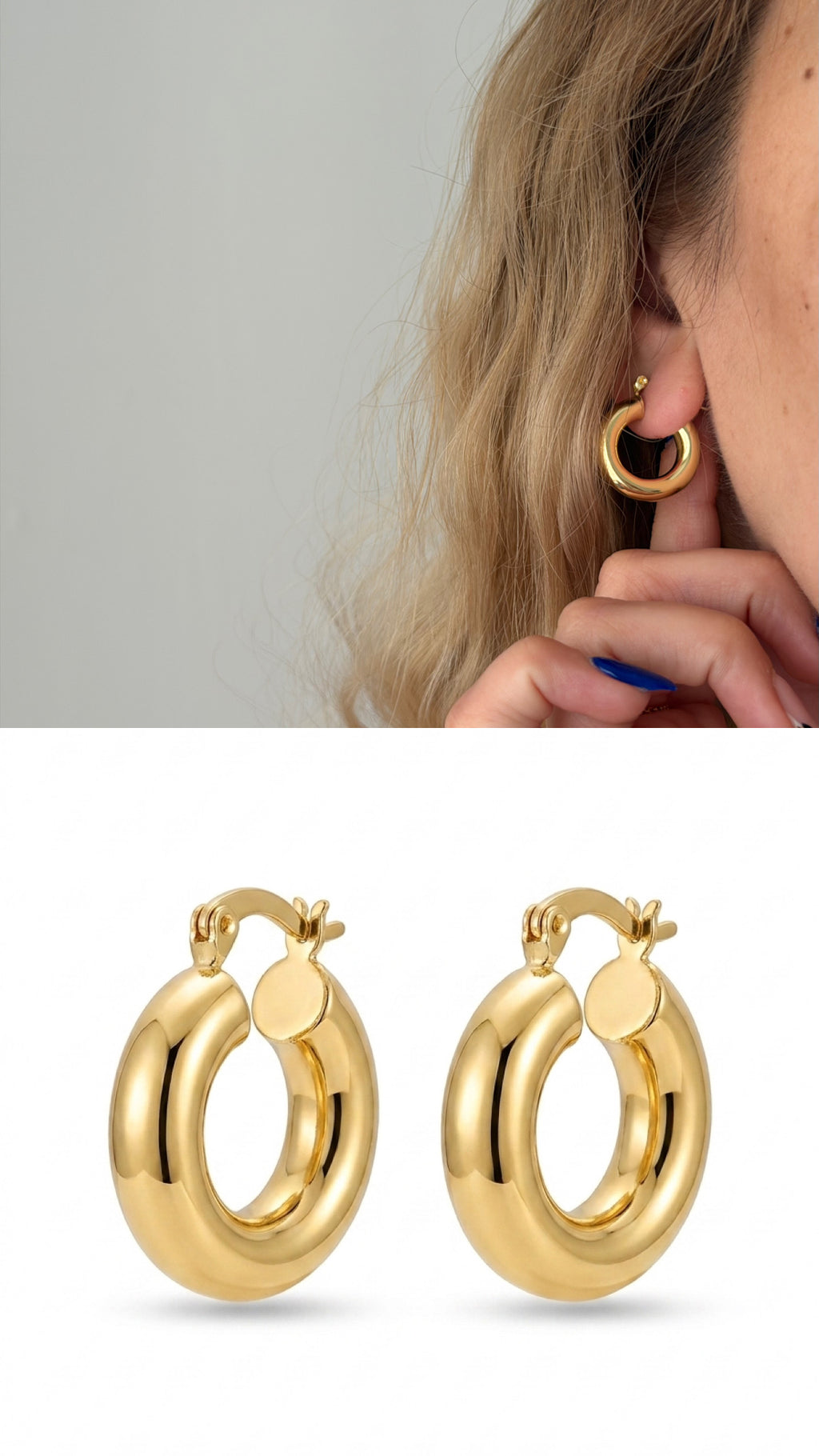 CW1VPEARNG0064-gold-cz-pave-wide-ribbed-huggie-earrings-catwalkjewellery wholesale jewelry VIP 14K EARRINGS  Catwalk Jewellery Europe