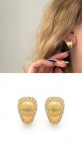 CW1VPEARNG0066-gold-cz-pave-oval-eternity-huggie-earrings-catwalkjewellery wholesale jewelry VIP 14K EARRINGS  Catwalk Jewellery Europe