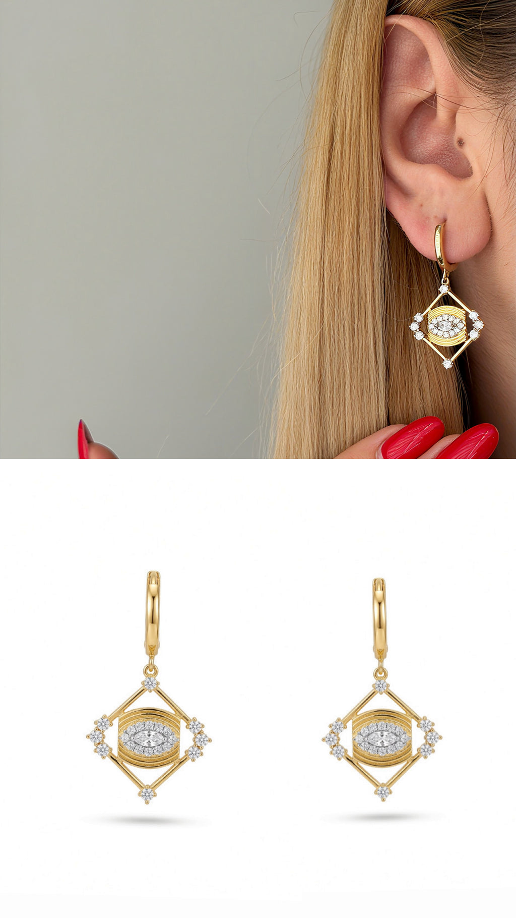 CW1VPEARNG0083-gold-cz-pave-five-bar-fan-stud-earrings-catwalkjewellery wholesale jewelry VIP 14K EARRINGS  Catwalk Jewellery Europe