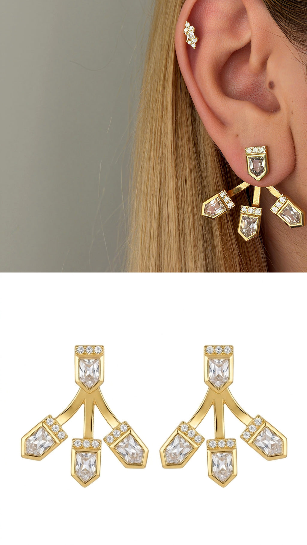 CW1VPEARNG0093-gold-cz-pave-geometric-starburst-spray-ear-climber-earrings-v2-catwalkjewellery wholesale jewelry VIP 14K EARRINGS  Catwalk Jewellery Europe