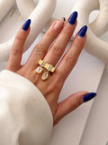 CW1RING00112-gold-dangle-emerald-and-marquise-cz-wide-band-ring-catwalkjewellery wholesale jewelry RINGS Catwalk Jewellery Europe