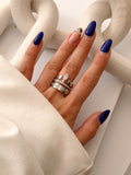 CW1RING00118-silver-cz-pave-marquise-charm-triple-band-ring-catwalkjewellery wholesale jewelry RINGS Catwalk Jewellery Europe