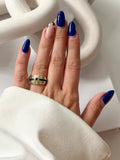 CW1RING00119-gold-chunky-signet-ring-with-sapphire-blue-baguette-cz-catwalkjewellery wholesale jewelry RINGS Catwalk Jewellery Europe