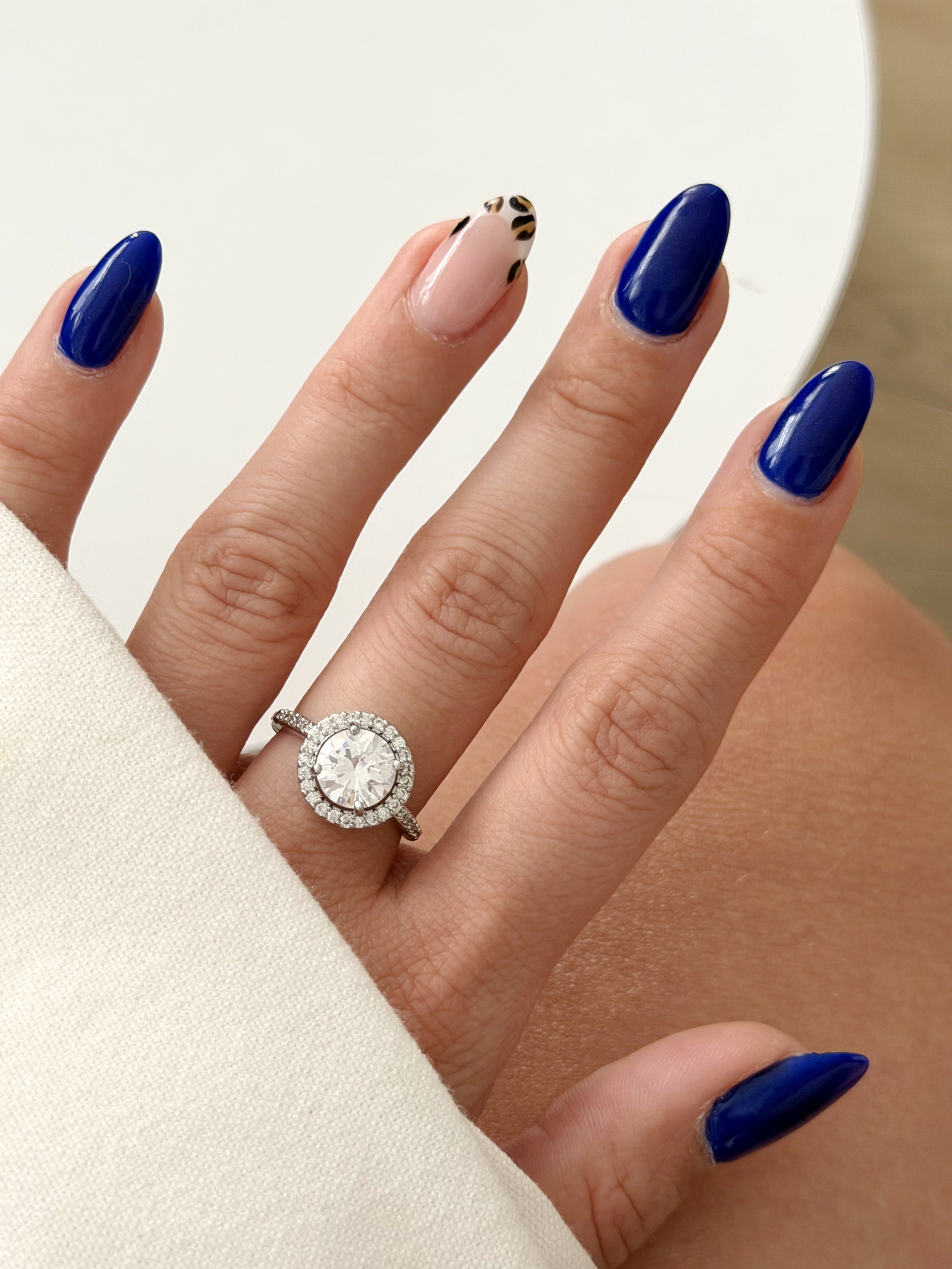 CW1RING00167-silver-large-round-cz-halo-engagement-ring-alternate-angle-catwalkjewellery wholesale jewelry RINGS Catwalk Jewellery Europe