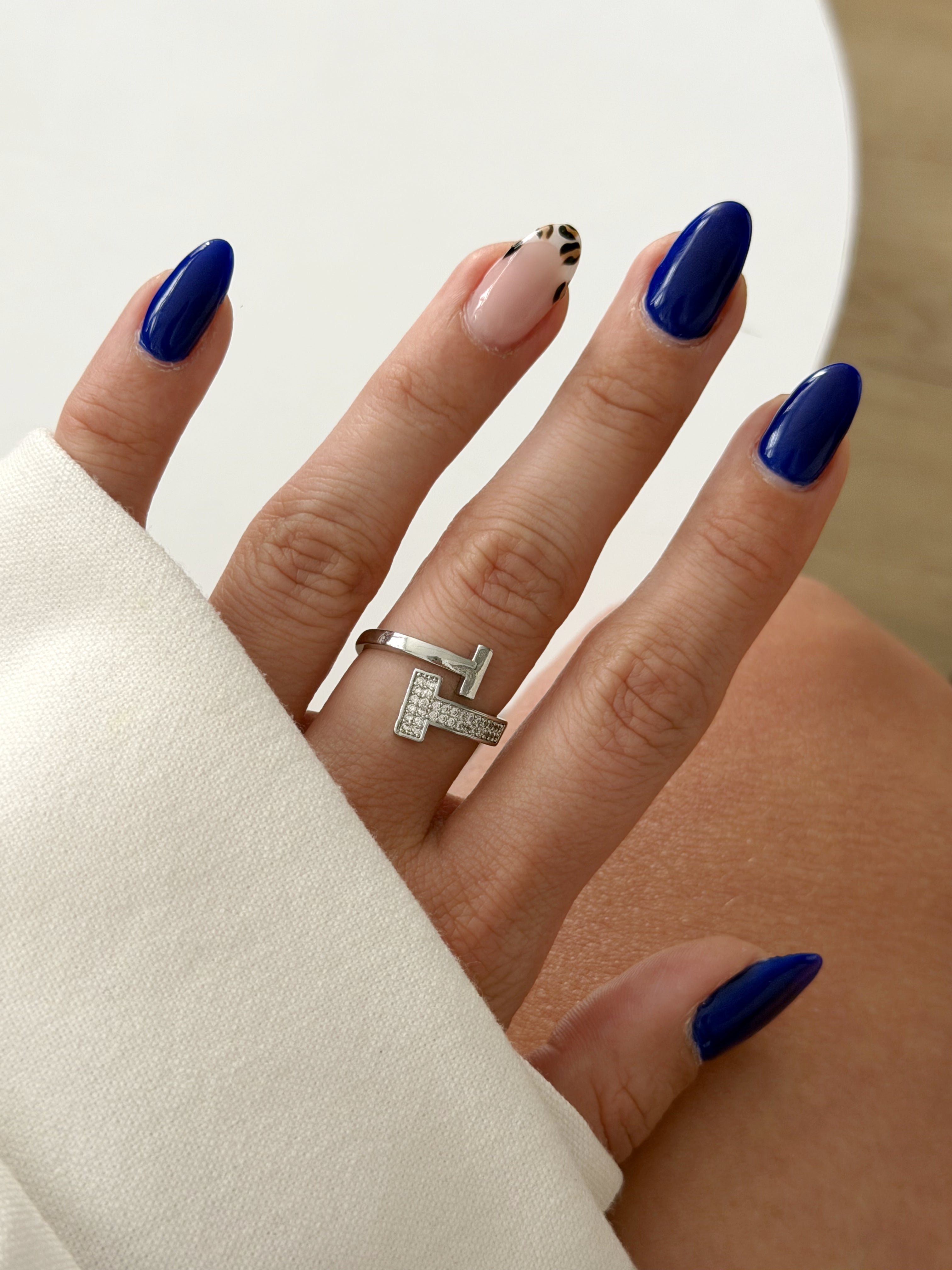 CW1RING00174-silver-cz-pave-open-t-bar-bypass-ring-catwalkjewellery wholesale jewelry RINGS Catwalk Jewellery Europe