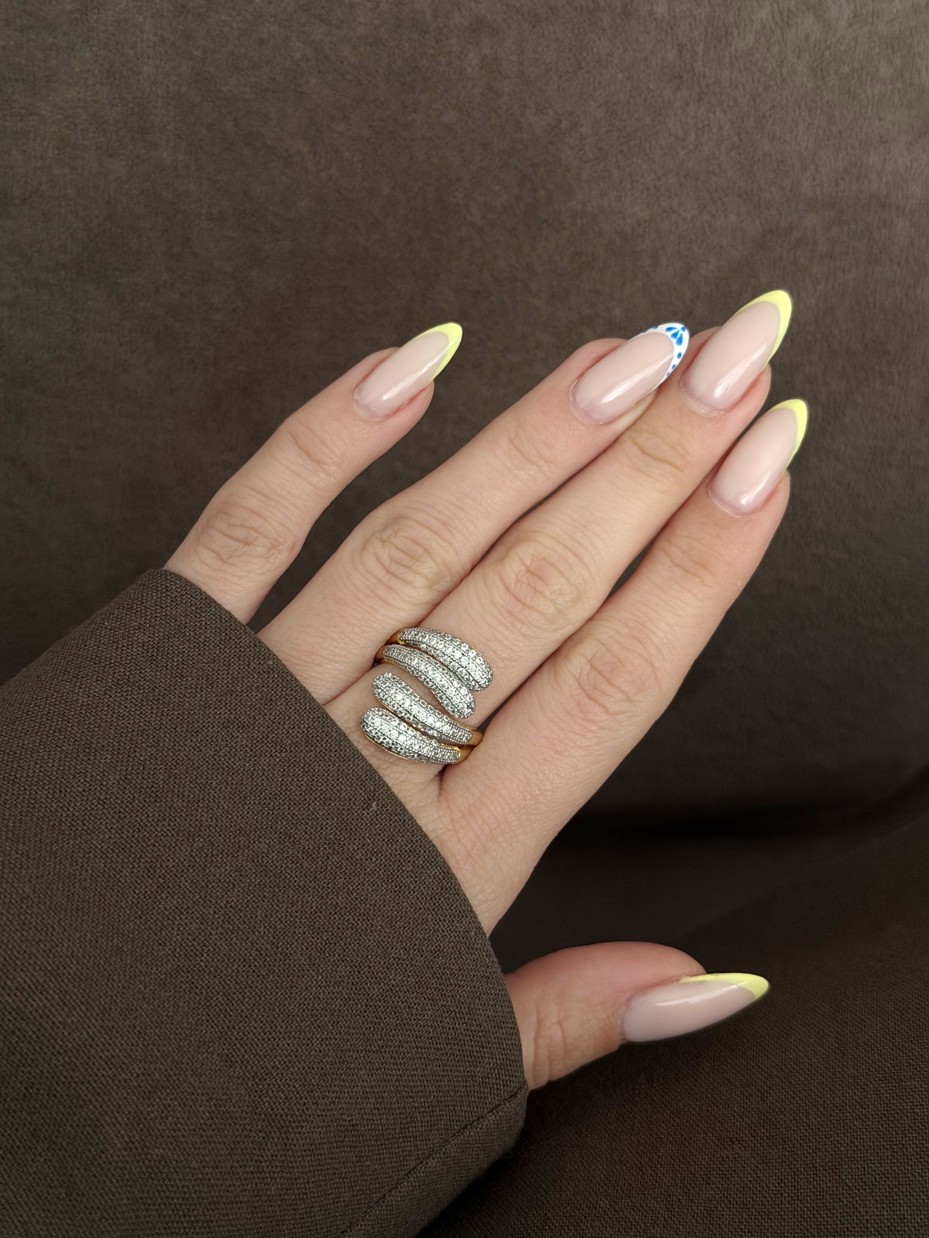 CW1RING00183-gold-cz-pave-multi-row-spiral-wrap-ring-catwalkjewellery wholesale jewelry RINGS Catwalk Jewellery Europe