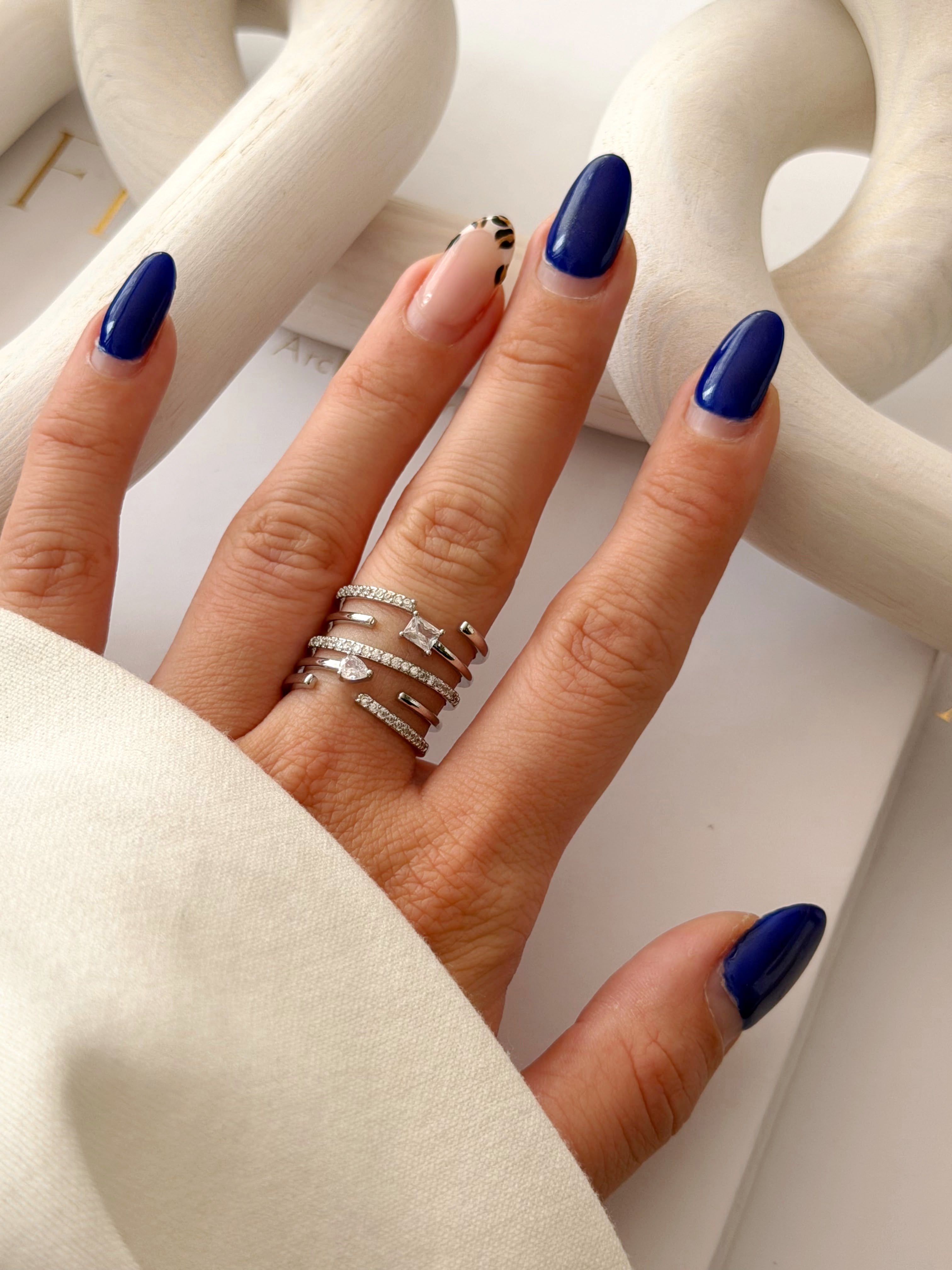 CW1RING00191-silver-multi-layer-wrap-baguette-and-pear-cz-open-ring-catwalkjewellery wholesale jewelry RINGS Catwalk Jewellery Europe