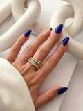 CW1RING00193-gold-cz-pave-linked-triple-band-statement-ring-catwalkjewellery wholesale jewelry RINGS Catwalk Jewellery Europe