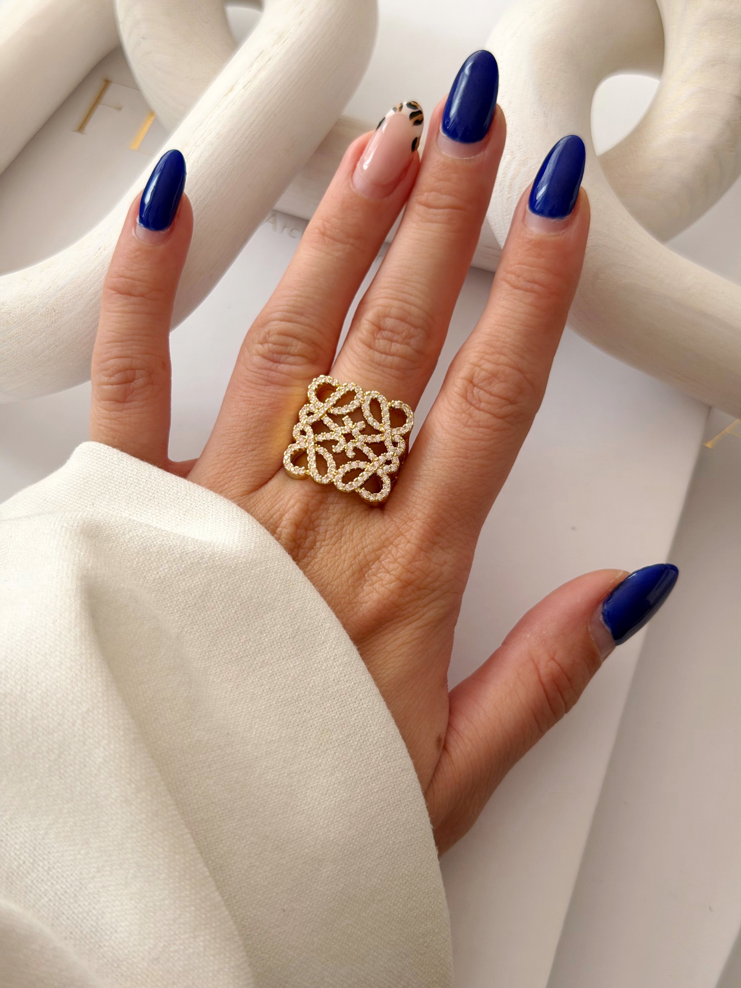 CW1RING00194-gold-cz-pave-anagram-filigree-wide-statement-ring-catwalkjewellery wholesale jewelry RINGS Catwalk Jewellery Europe