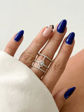 CW1RING00197-silver-cz-pave-oval-halo-triple-band-ring-catwalkjewellery wholesale jewelry RINGS Catwalk Jewellery Europe