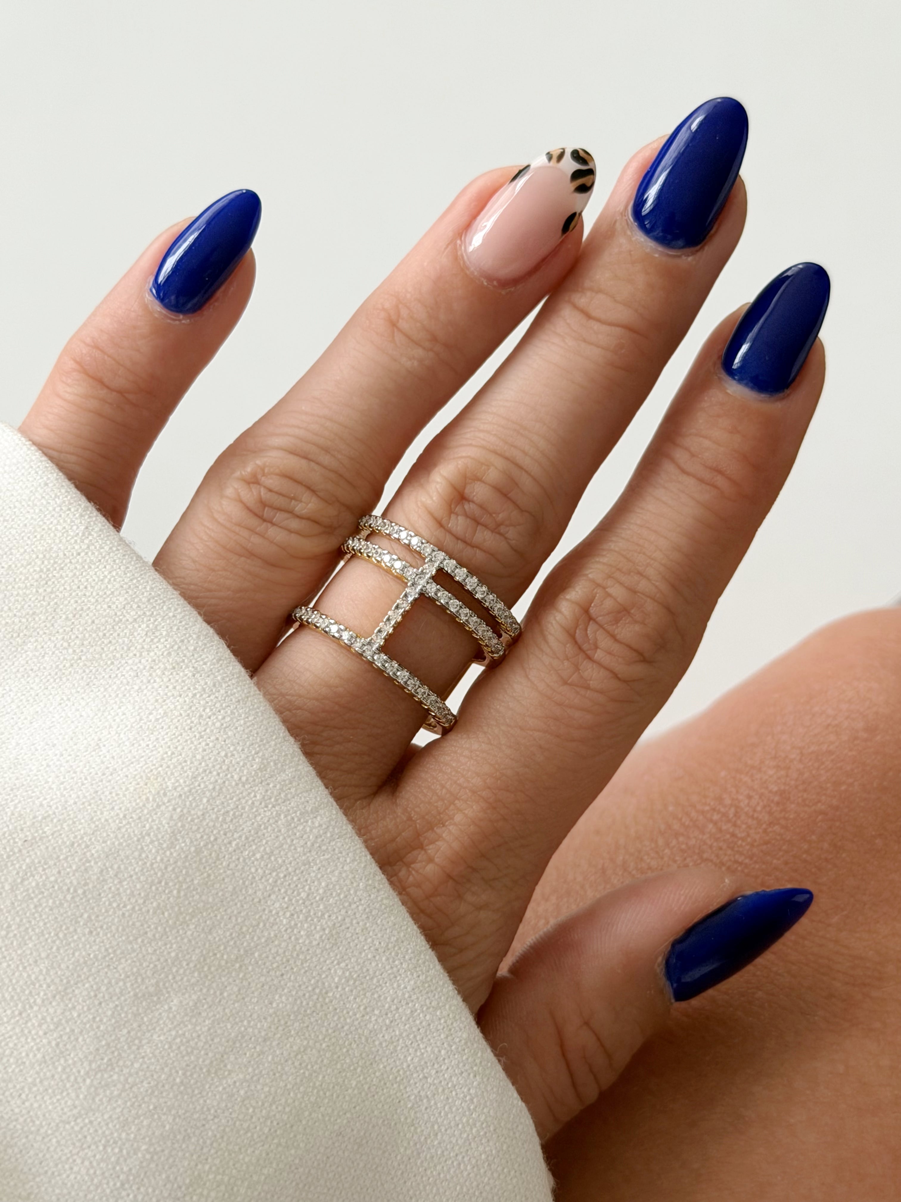 CW1RING00198-gold-cz-pave-triple-bar-cage-band-ring-catwalkjewellery wholesale jewelry RINGS Catwalk Jewellery Europe