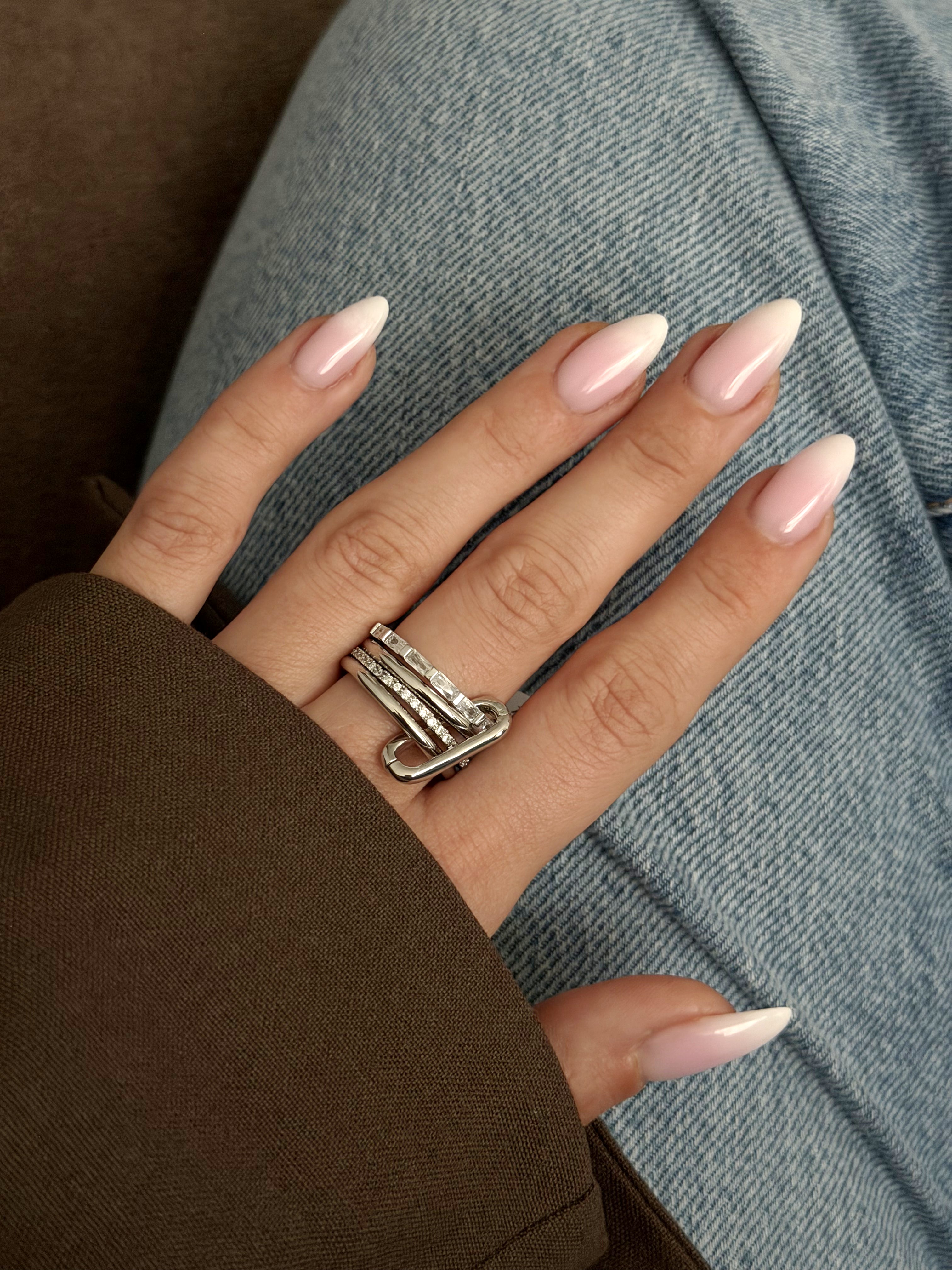 CW1RING00211-silver-paperclip-chain-link-multi-band-baguette-cz-ring-catwalkjewellery wholesale jewelry RINGS Catwalk Jewellery Europe