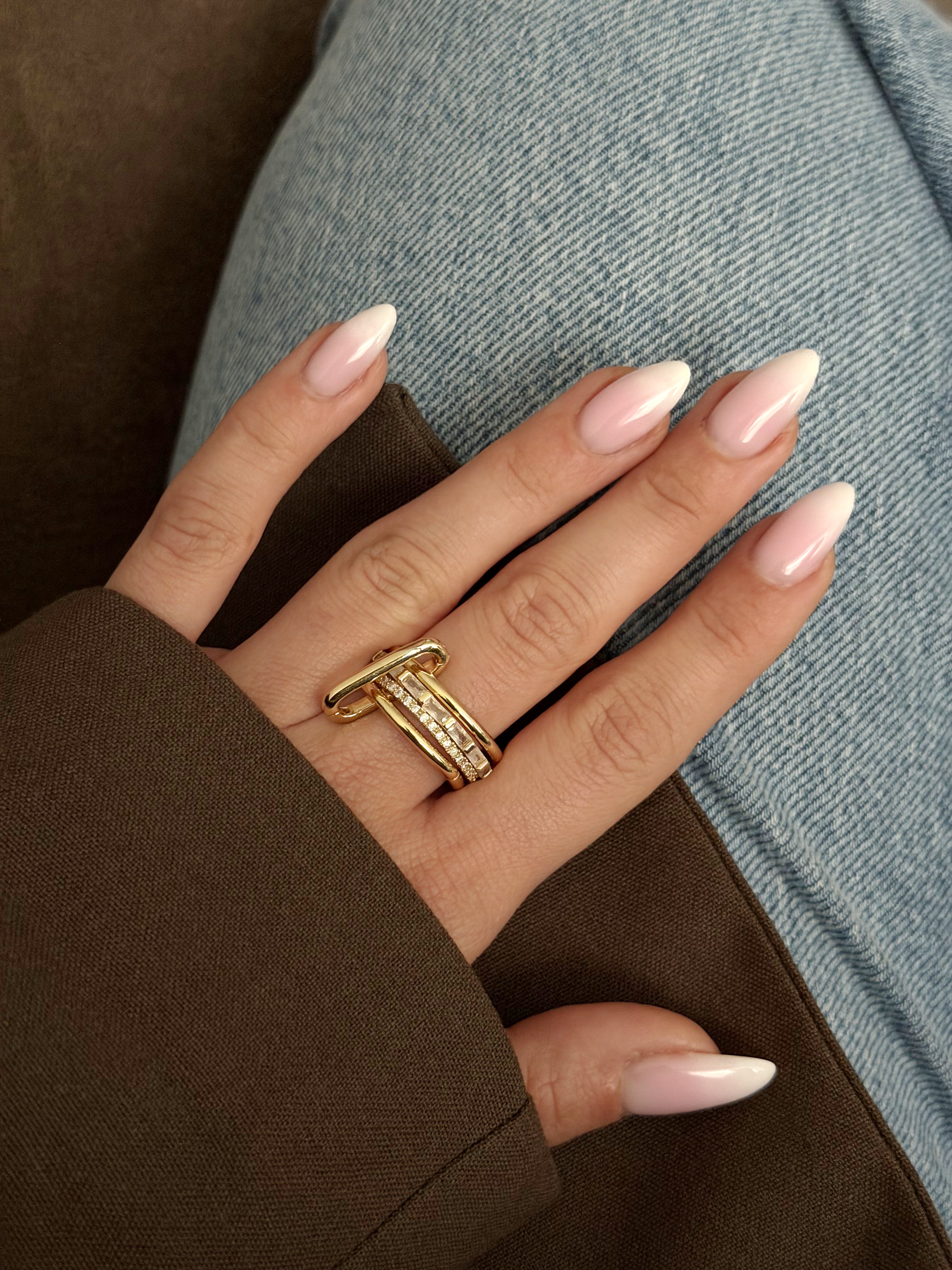 CW1RING00212-gold-paperclip-chain-link-multi-band-baguette-cz-ring-catwalkjewellery wholesale jewelry RINGS Catwalk Jewellery Europe