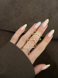 CW1RING00214-gold-cz-pave-articulated-full-finger-criss-cross-ring-catwalkjewellery wholesale jewelry RINGS Catwalk Jewellery Europe