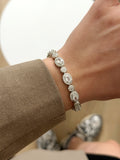 Silver Cz Pave Alternating Oval And Round Halo Link Bracelet wholesale jewelry BRACELETS  Catwalk Jewellery Europe