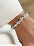Silver Pear And Marquise Cut Cz Halo Link Bracelet wholesale jewelry BRACELETS  Catwalk Jewellery Europe