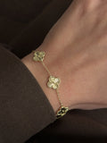Gold Guilloche Clover Motif Station Bracelet wholesale jewelry BRACELETS  Catwalk Jewellery Europe