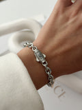 Silver Cz Pave Buckle Clasp Cable Chain Bracelet wholesale jewelry BRACELETS  Catwalk Jewellery Europe