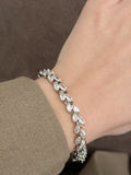 Silver Marquise Cut Cz Leaf Link Bracelet wholesale jewelry BRACELETS  Catwalk Jewellery Europe