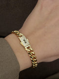 Gold Cz Pave Black Enamel Buckle Clasp Curb Chain Bracelet wholesale jewelry BRACELETS  Catwalk Jewellery Europe