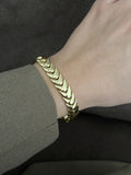 Gold Solid Overlapping Leaf Chevron Link Bracelet wholesale jewelry BRACELETS  Catwalk Jewellery Europe