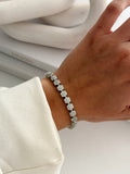 Silver Cz Pave Cluster Flower Tennis Bracelet wholesale jewelry BRACELETS  Catwalk Jewellery Europe