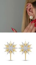 Two Tone Cz Pave Multi Point Starburst Stud Earrings wholesale jewelry VIP 14K EARRINGS  Catwalk Jewellery Europe