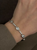 Silver Bezel Set Cz Mixed Shape Station Bracelet Alternate Angle wholesale jewelry BRACELETS  Catwalk Jewellery Europe