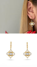 Gold Cz Pave Five Bar Fan Stud Earrings wholesale jewelry VIP 14K EARRINGS  Catwalk Jewellery Europe