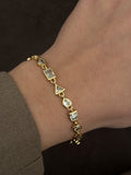 Gold Clear Mixed Geometric Cut Cz Station Bracelet wholesale jewelry BRACELETS  Catwalk Jewellery Europe