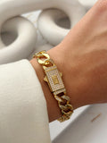 Gold Cz Pave Buckle Clasp Chunky Curb Chain Bracelet wholesale jewelry BRACELETS  Catwalk Jewellery Europe