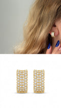 Gold Emerald Cut Cz Bezel Stud Earrings wholesale jewelry VIP 14K EARRINGS  Catwalk Jewellery Europe