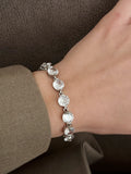 Silver Large Round Cut Cz Bezel Tennis Bracelet wholesale jewelry BRACELETS  Catwalk Jewellery Europe