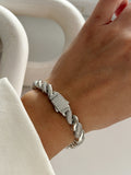 Silver Cz Pave Chunky Twisted Rope Chain Bracelet wholesale jewelry BRACELETS  Catwalk Jewellery Europe